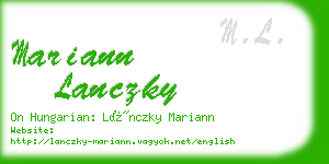 mariann lanczky business card